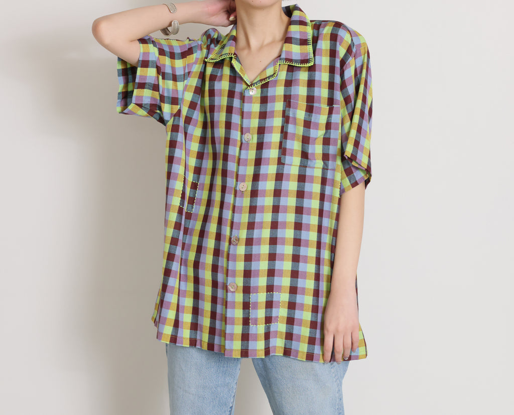 Contrast Stitch Pah-Kaow-Mah Camp Shirt