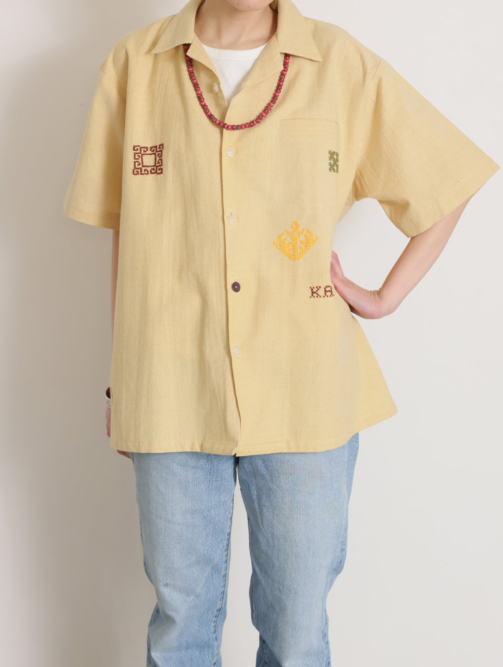 Hmong Embroidered Camp Shirt