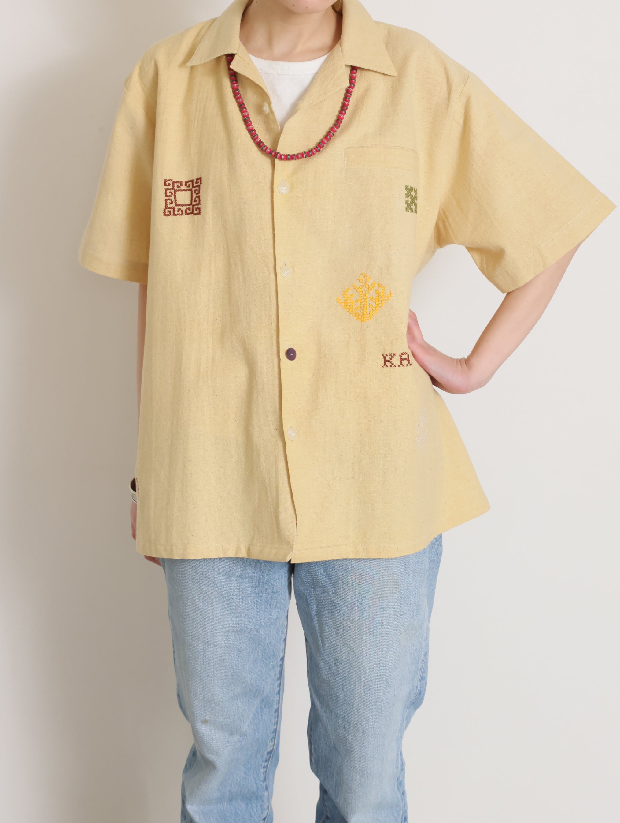 Hmong Embroidered Camp Shirt