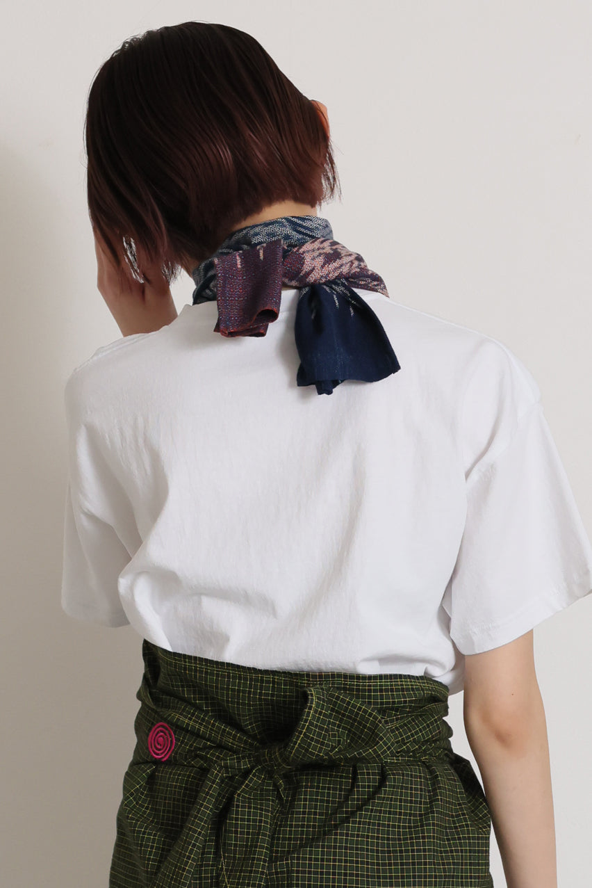 Ikat Two-Tone Scarf with neon Stitch