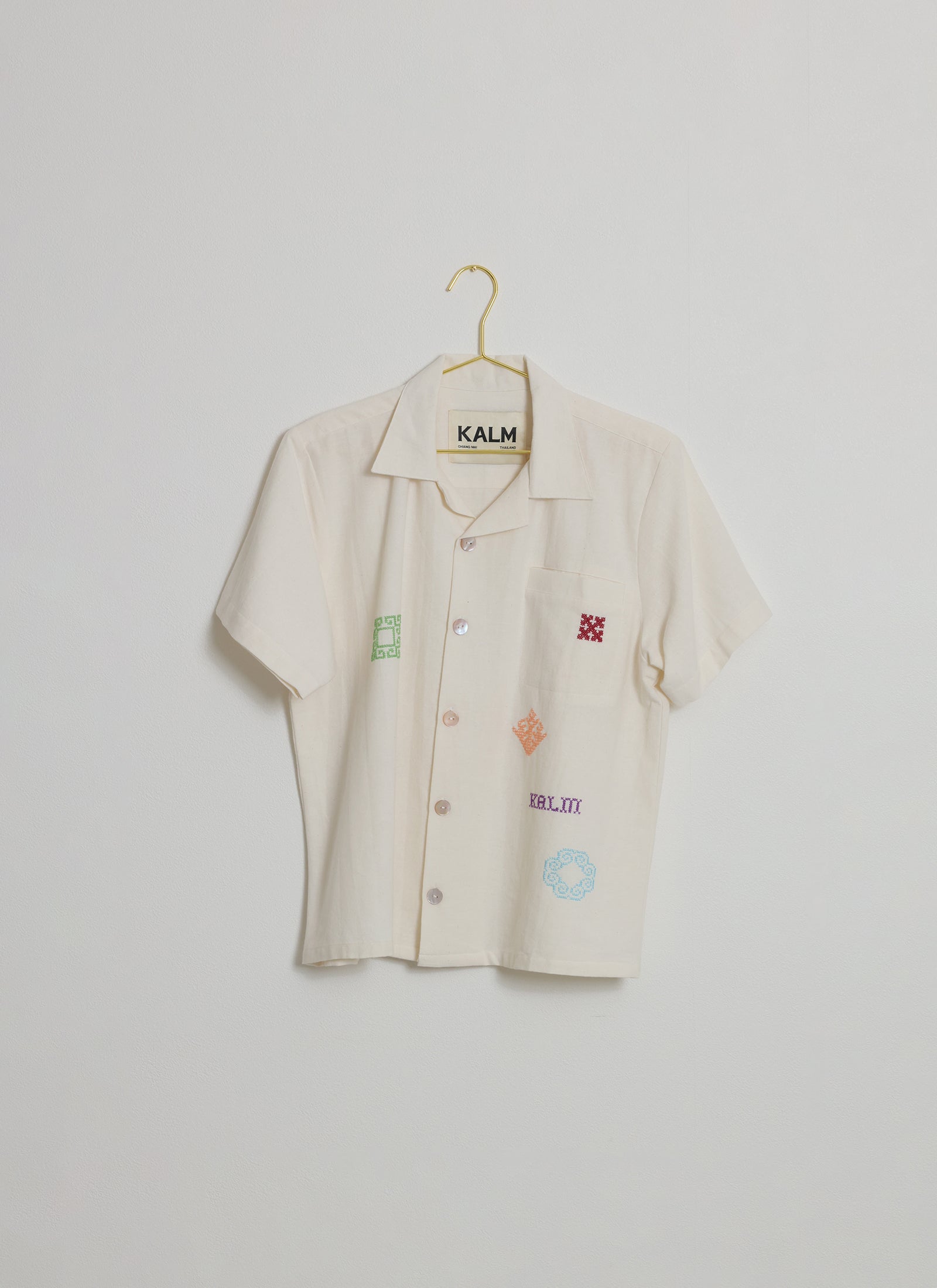 Hmong Embroidered Camp Shirt