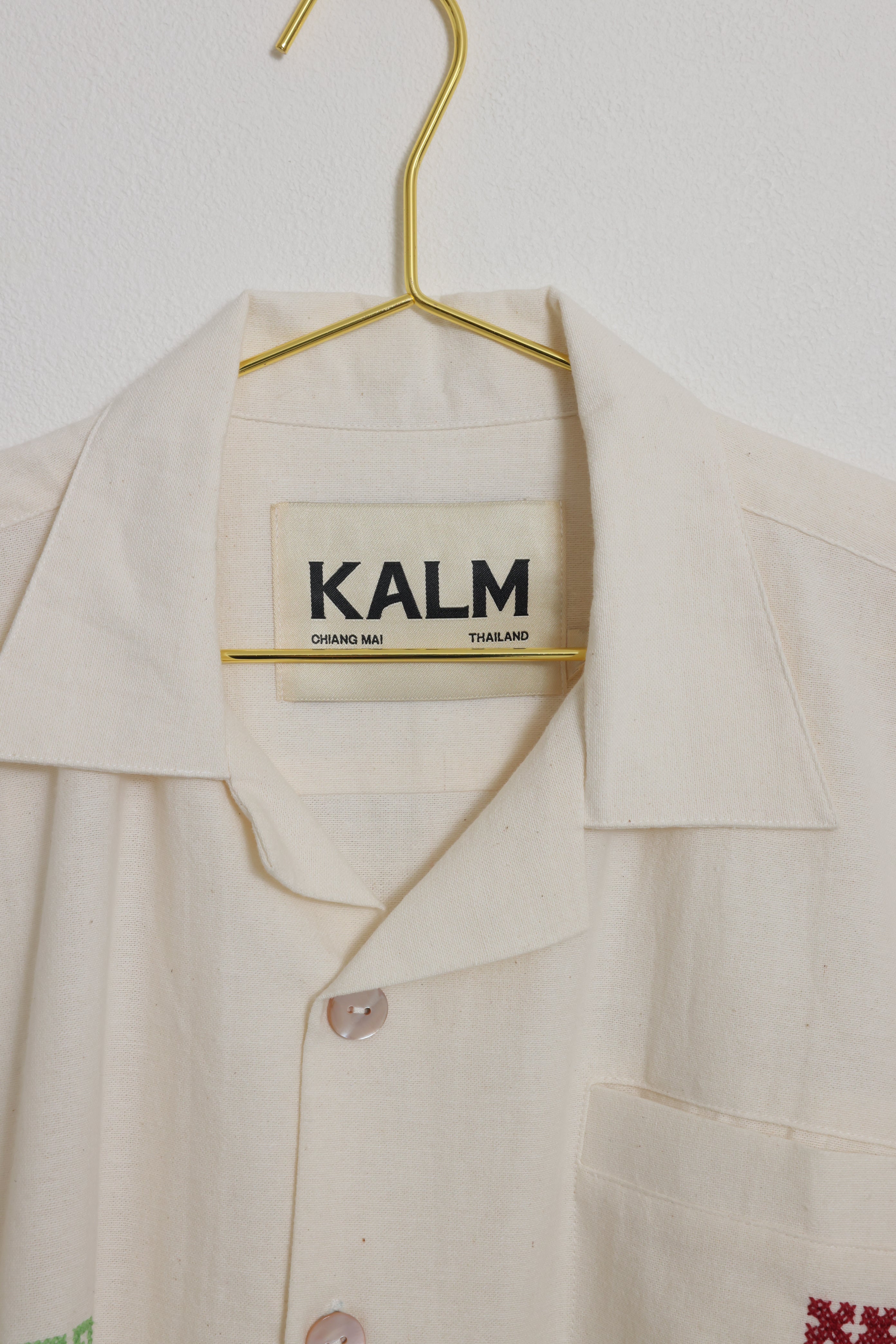 Hmong Embroidered Camp Shirt