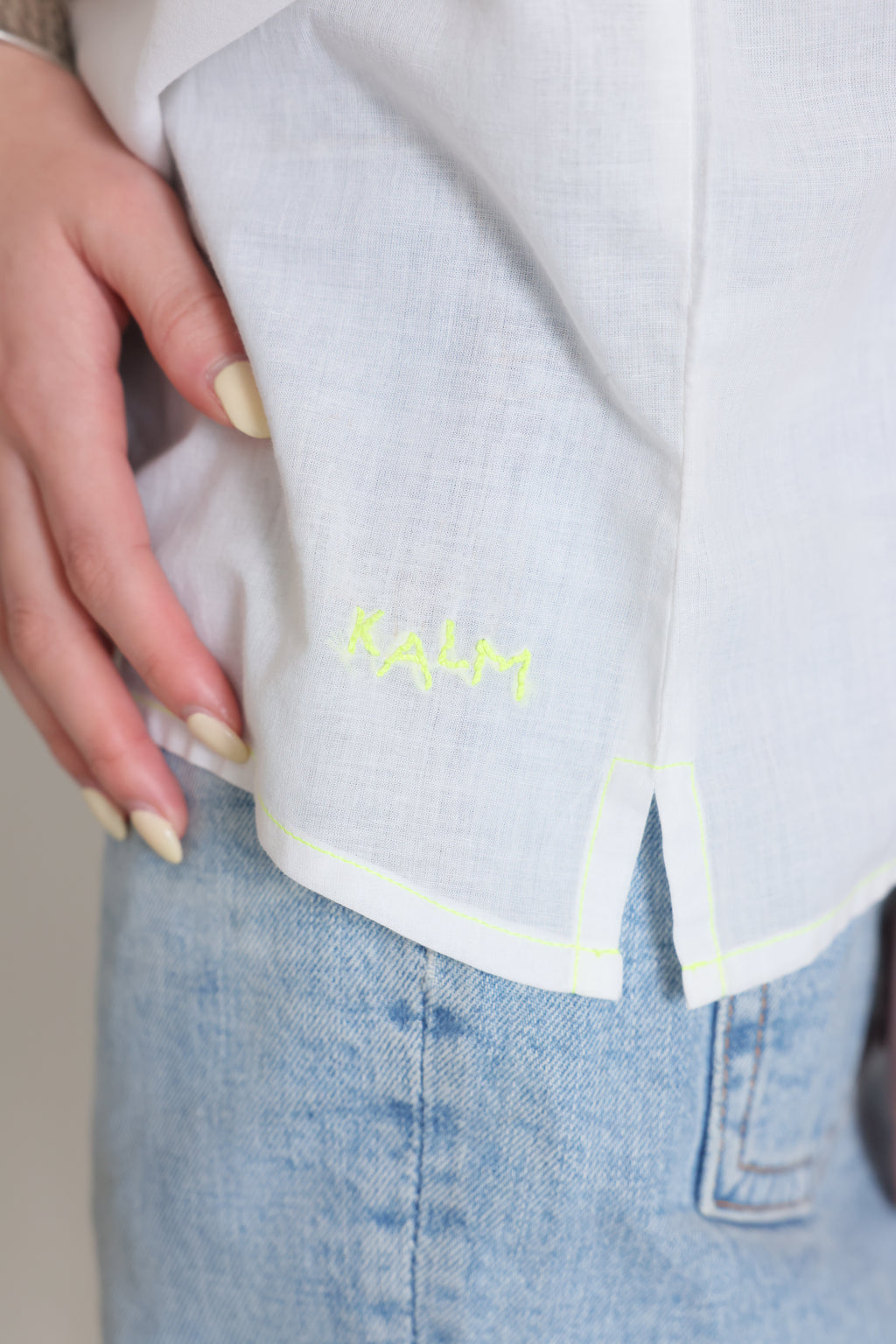 Misaki Contrast Stitch Top