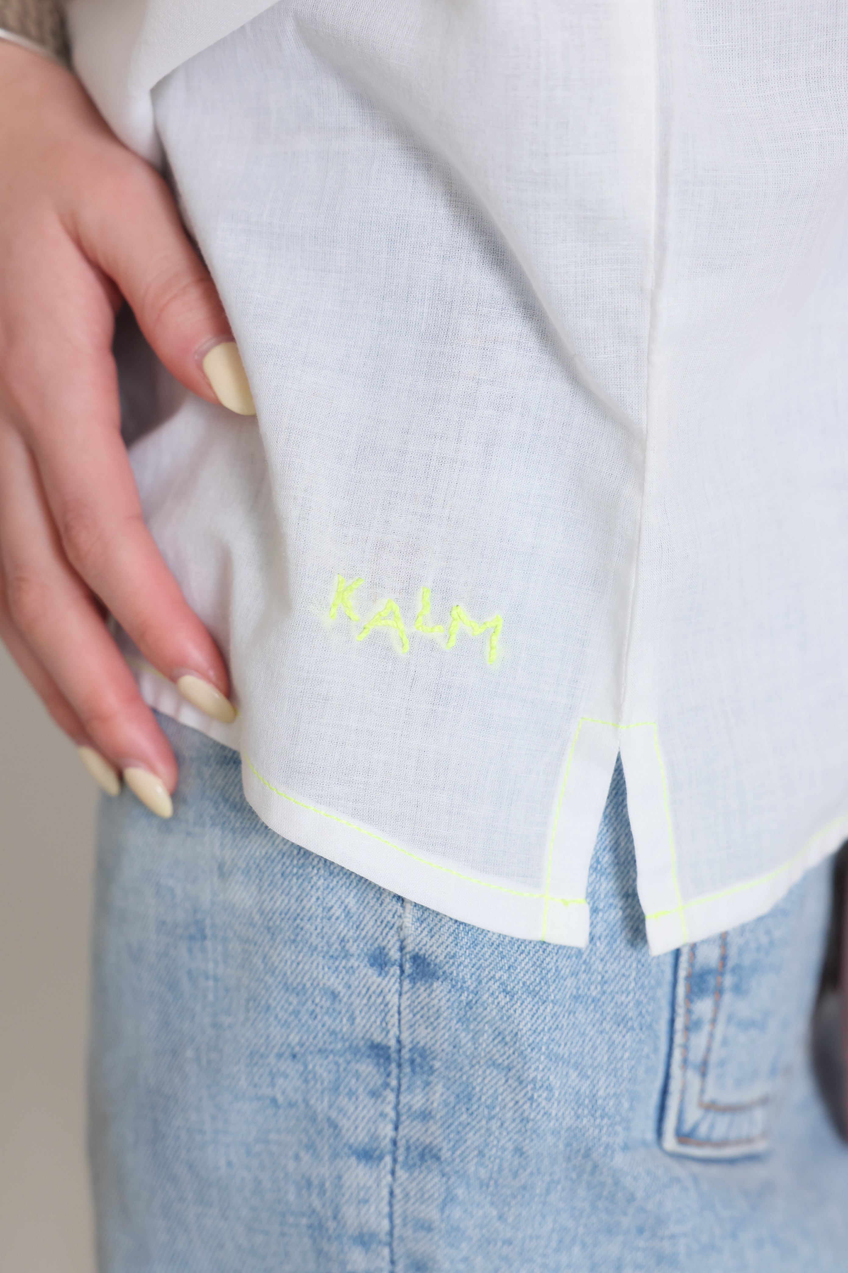 Misaki Contrast Stitch Top