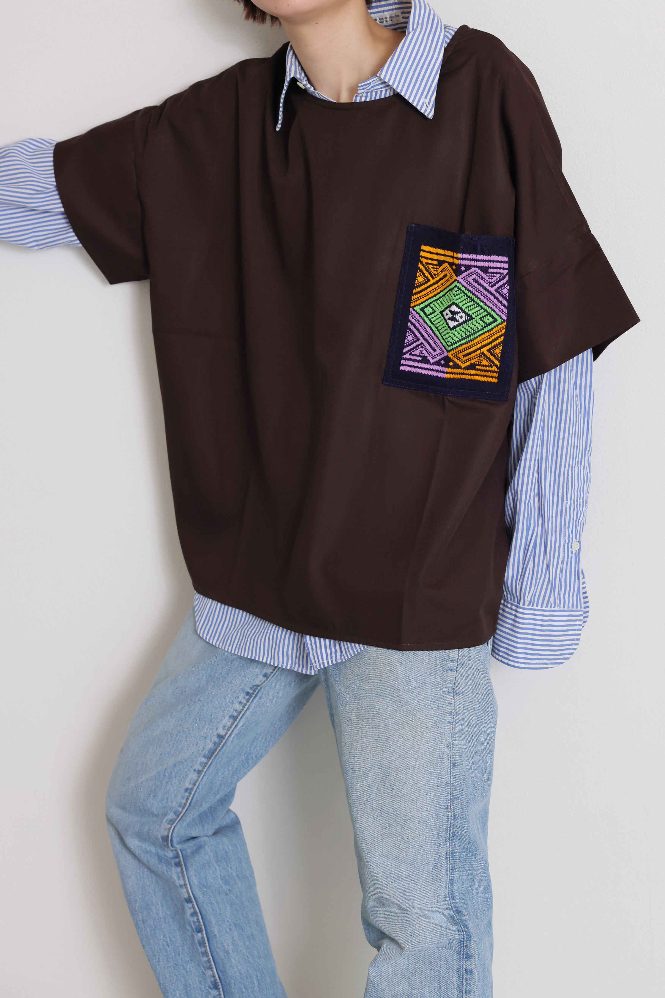 Khit Pocket Loose Short Sleeve Shirt